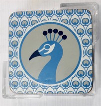 Drink Wine Cocktail 6 Coasters and Holder Peacock 2 Patterns Design Vern Yip NEW - £5.49 GBP
