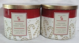 White Barn Bath &amp; Body Works 3-wick Scented Candle Lot Set 2 Crushed Candy Cane - £50.03 GBP