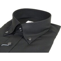 Mens 100% Italian Cotton Shirt Non Iron SORRENTO Button Down Oxford 4531 Black image 3