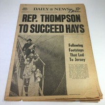 NY Daily News: 6/23/76 Rep Thompson To Succeed Hays; Footsteps Led To Je... - £15.02 GBP