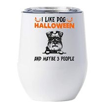 Puppy Schnauzer Halloween Wine Glass Tumbler 12oz With Lid Gift for Dog Lover -  - £18.16 GBP
