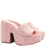 NWOB LARROUDE Margot Wedge In Tulip Soft Towel Size 9 Floral Light Pink ... - $478.69 CAD