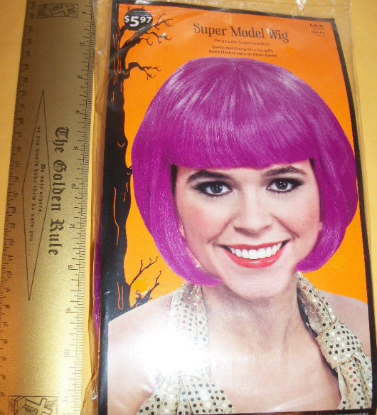 Super Model Purple Bob Wig Halloween Costume Adult Hair Do Prop Fashion ... - $5.69