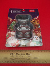 Home Gift Baking Set 3 Mini Non-Stick Bear Pans Kitchen Cupcake Cake Muffin Mold - £11.15 GBP