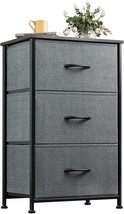 WLIVE Nightstand with 3 Drawers, Fabric Dresser, Organizer Unit, Storage Dresser - £35.96 GBP