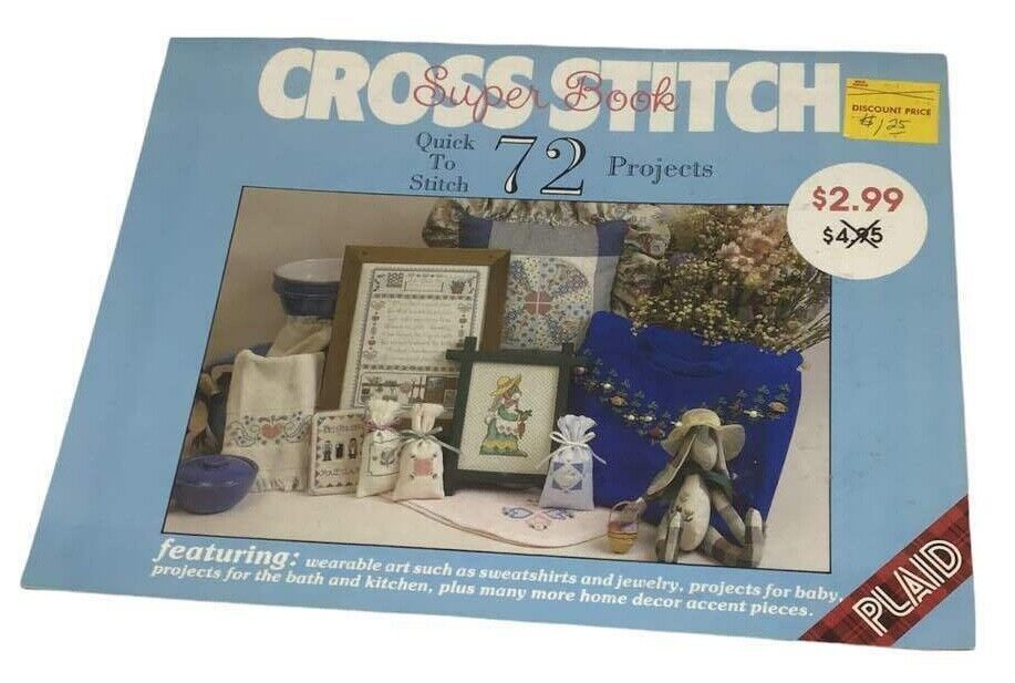 Super Book Counted Cross Stitch Sweatshirt Baby Patterns Bath Kitchen Home Decor - $9.85