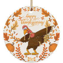 Thanksgiving Turkey Ornament Cute Turkey Dabbing With Autumn Fall Ornaments Gift - £11.93 GBP