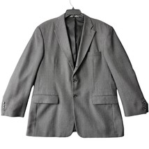 Haggar Men Jacket Size 44R Black Preppy Wool Subtle Plaid Classic Button... - £16.37 GBP