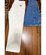 Dickies White Jean Work Painter Pants 40/32 &amp; Jean Shorts - $33.33 CAD