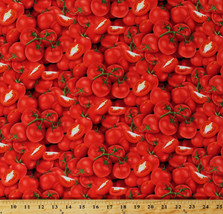 Cotton Tomatoes Red Vegetables Food Festival Cotton Fabric Print by Yard D786.77 - £8.93 GBP