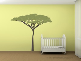 Six Foot Tall Acacia Tree Removable Vinyl Wall Art, nursery wall art tree decal  - $73.95