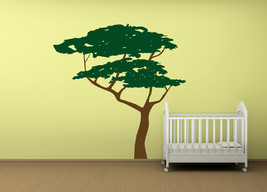 Six Foot Tall Acacia Tree Two Vinyl Wall Art decal sticker african removable kid - $95.95