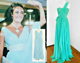 $6,000 CHRISTIAN LACROIX SEA GREEN CHIFFON GOWN -LIZ HOLLYWOOD ~~~  S - $559.99