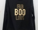 Halloween Women&#39;s Fab Boo Lous Long Sleeve T-shirt Black Size L/G [12-14] - $14.83