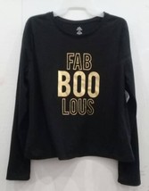 Halloween Women&#39;s Fab Boo Lous Long Sleeve T-shirt Black Size L/G [12-14] - £11.82 GBP
