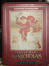 Tin-Jolly Old St. Nicholas-Christmas- #2 in Series Hallmark Chocolatier-... - £4.77 GBP