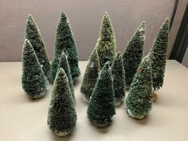 Christmas 12 Department 56 Bottle Brush Sisal Trees 5.5&quot; and 7.5&quot; - £36.07 GBP