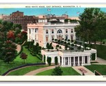 White House East Entrance Washington DC UNP Unused Linen Postcard N25 - £2.80 GBP