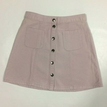 Denim Mauve Mini Skirt Small Petite A Line Snap Front BDG  2 Pocket - £15.81 GBP