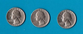 Group of Three 1967 Washington Quarters - $3.00