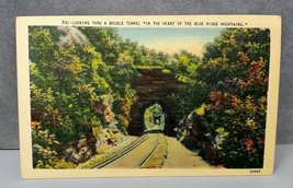  circa 1930-1940 Linen Post Card Tunnel In The Heart Of The Blue Ridge M... - $9.95
