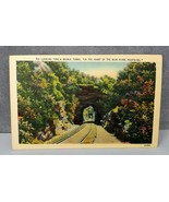  circa 1930-1940 Linen Post Card Tunnel In The Heart Of The Blue Ridge M... - £7.80 GBP