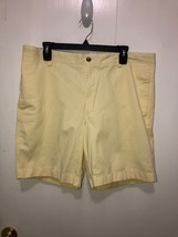 Chaps Mens Pastel Yellow Cotton Chino Shorts SZ 36 Inseam 8&quot; - £11.07 GBP