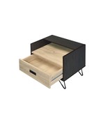 Melkree Rectangular Accent Table, Oak &amp; Black Finish - $2,447.00 MXN
