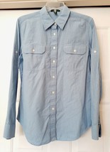 LRL Ralph Lauren Jeans Co Button Shirt Dual Roll Up Sleeve Blue Stripe W... - £23.15 GBP