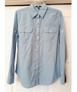 LRL Ralph Lauren Jeans Co Button Shirt Dual Roll Up Sleeve Blue Stripe W... - £22.80 GBP