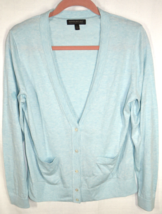 Banana Republic Women&#39;s Light Blue Cotton Cashmere Blend Button Up Cardigan Sz L - £19.61 GBP