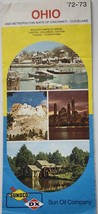 Vintage Ohio &amp; Metropolitan Maps of Cincinnati Cleveland Road Map 1972-73  - £3.86 GBP