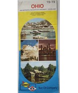 Vintage Ohio &amp; Metropolitan Maps of Cincinnati Cleveland Road Map 1972-73  - $4.99