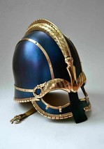 Medieval Steel &amp; Brass Vendel Viking Helmet Knight Museum Helmet Armor Gift - £241.95 GBP