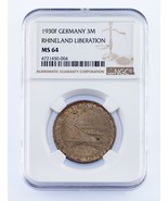 1930-F Allemagne 3 Mark Rhineland Libération Classé Par NGC Comme MS-64 ... - $448.27 CAD