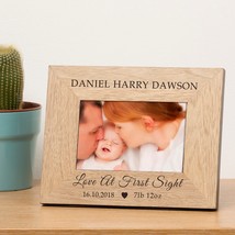 Personalised Newborn Love At First Sight Photo Frame Gift Keepsake Engraved Birt - $14.95