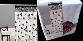 Saturday Knight Cosmo Fabric Shower Curtain White Black Jane Kitching Fa... - $16.80