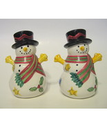 Snowman Salt &amp; Pepper Shakers Ceramic Christmas or Winter Decor - £15.71 GBP