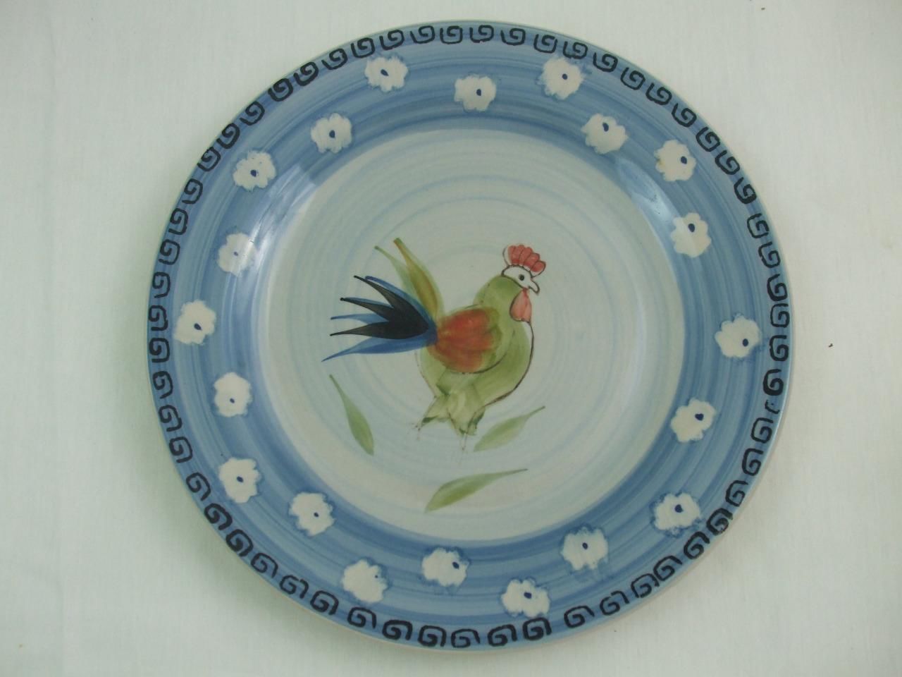 Royal Norfolk 10 3/4" Dinner Plate Rooster Warm Red Green Blue  - $19.60