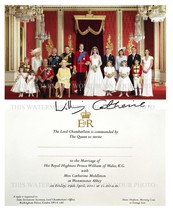 Prince William &amp; Catherine Kate Middleton Wedding Photo &amp; Invitation Signed Rpt - £15.97 GBP