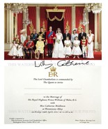 PRINCE WILLIAM &amp; CATHERINE KATE MIDDLETON WEDDING PHOTO &amp; INVITATION SIG... - £15.79 GBP