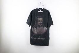 Vintage 90s Mens Large Faded Spell Out Ethiopia Emperor Tewoderos T-Shirt Black - £62.26 GBP