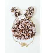 Portable Fluffy Leopard / Cheetah Print Handbag (Kiss Lock w Chains) - £6.64 GBP