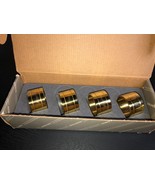 Nice Set of 4 Baldwin Devon Polished Brass Heavy Napkin Rings 7534 VNC IOB - $20.44 CAD