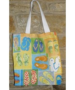 Handmade  Yellow,  Blue, and Geen Flip Flop Tote Bag - $10.00