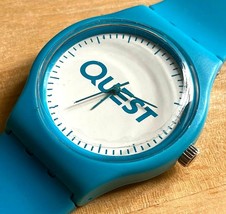QUEST Mens Blue White Plastic Ultra Light Analog Quartz Watch Hours~New Battery - £10.42 GBP