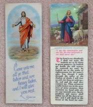 Lot 2 Laminated Memory Remembrance Cards Bookmark 1958 Jesus artwork Nol... - £7.07 GBP