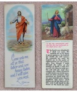 Lot 2 Laminated Memory Remembrance Cards Bookmark 1958 Jesus artwork Nol... - £7.14 GBP