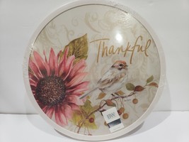 Thanksgiving Fall THANKFUL Bird Pumpkins Lazy Susan Tray Home Decor 12&quot; - £23.73 GBP