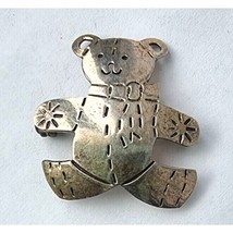 925 Cute 925 Sterling Silver Teddy Bear Brooch Sky - $35.64